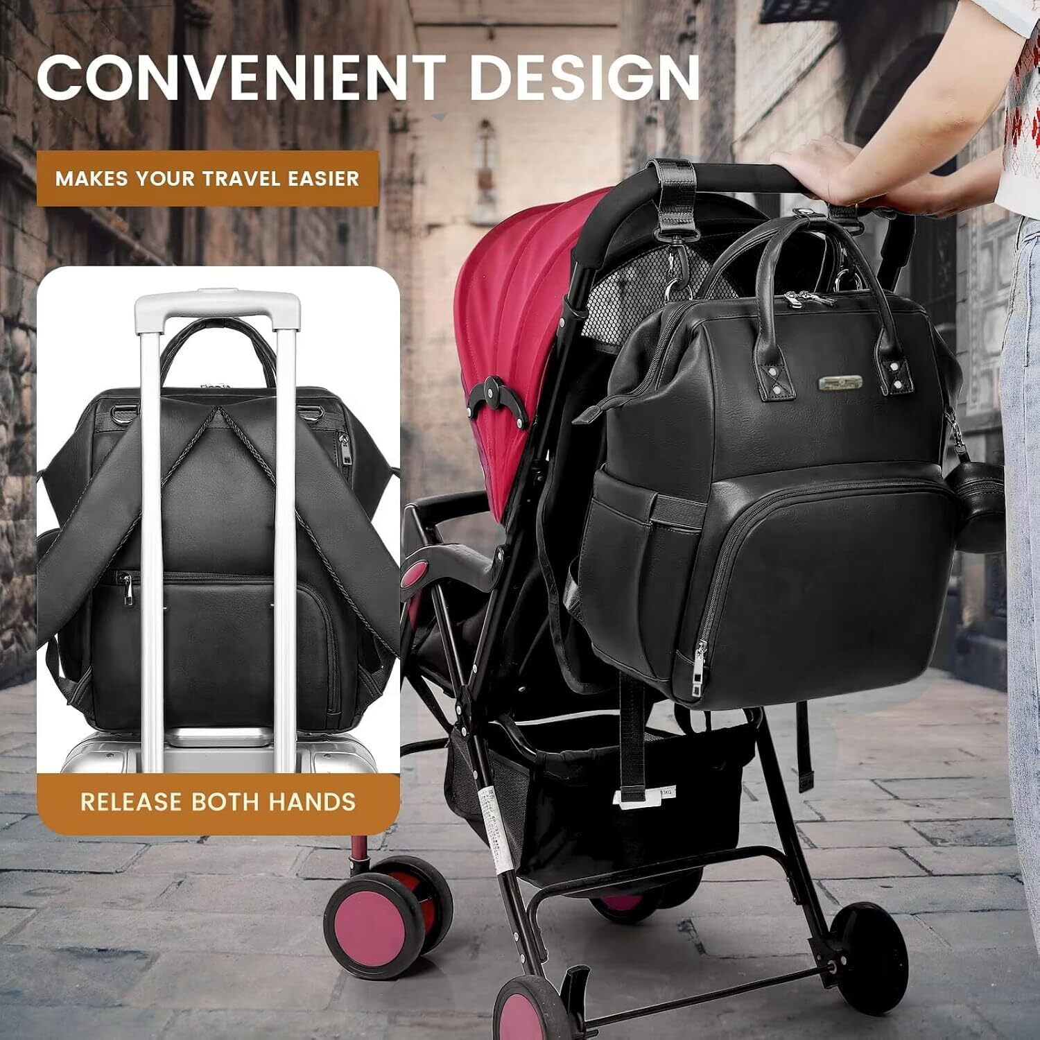 Image of StarAndDaisy Premium Baby Diaper Bag Spacious, Waterproof Backpack with Multiple Pockets Mothers Maternity Bags for Travel Diaper Backpack (Dull Brown)