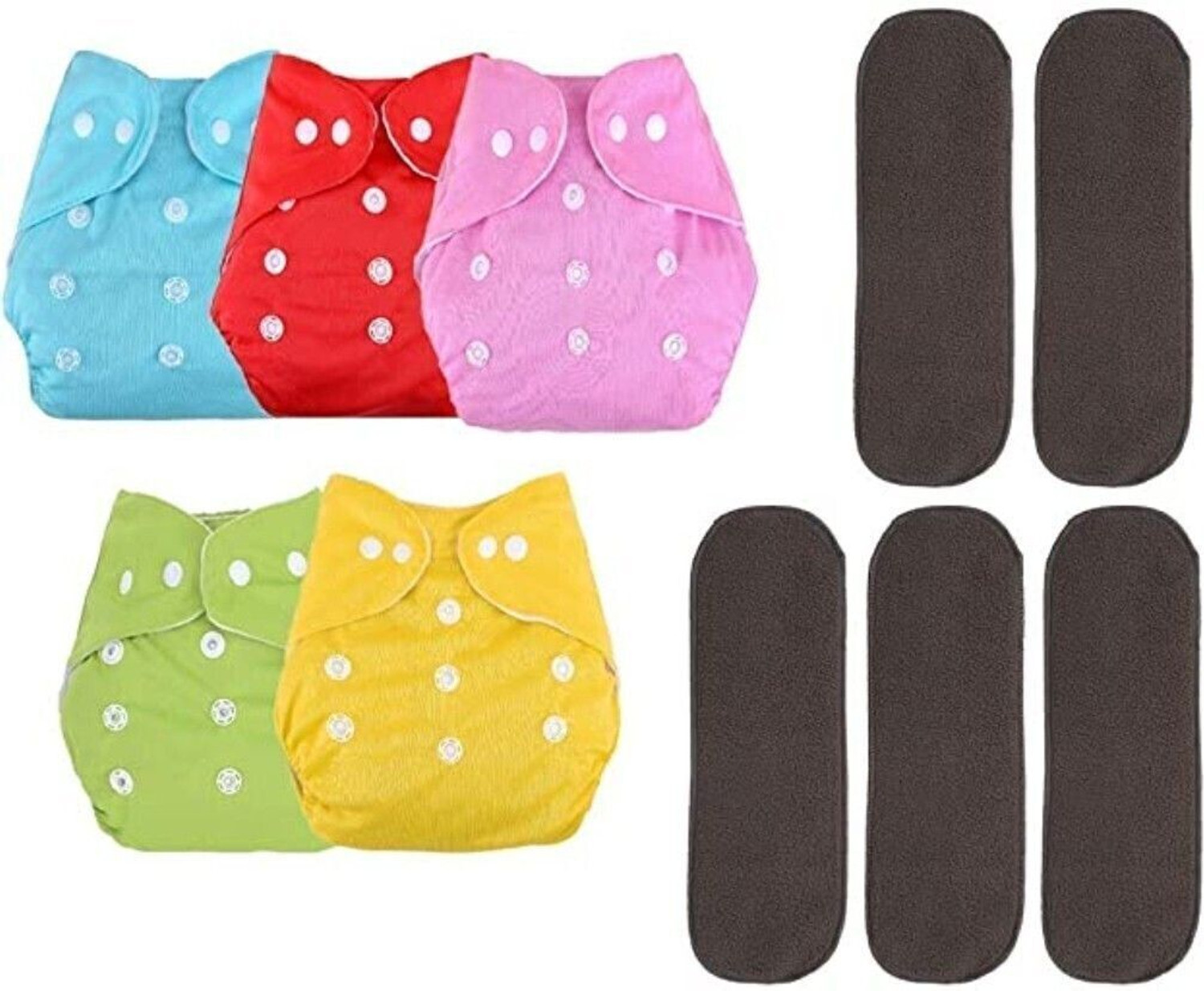 Image of ocean count Baby washable New cloth Diapers combo of 6 Nappies with Multi Layered Pant Diapers - New Born (6 Pieces)