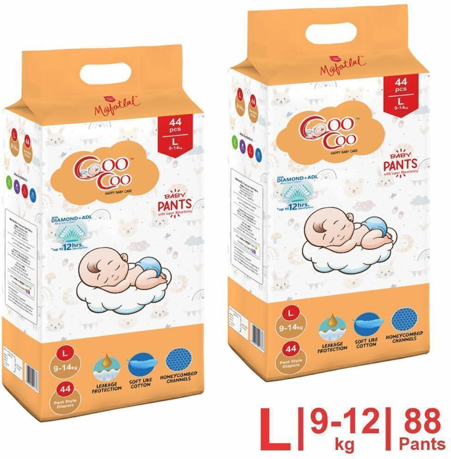 Image of Coo Coo Baby Pants Style Diaper Size Medium Pant Diapers - M (168 Pieces)