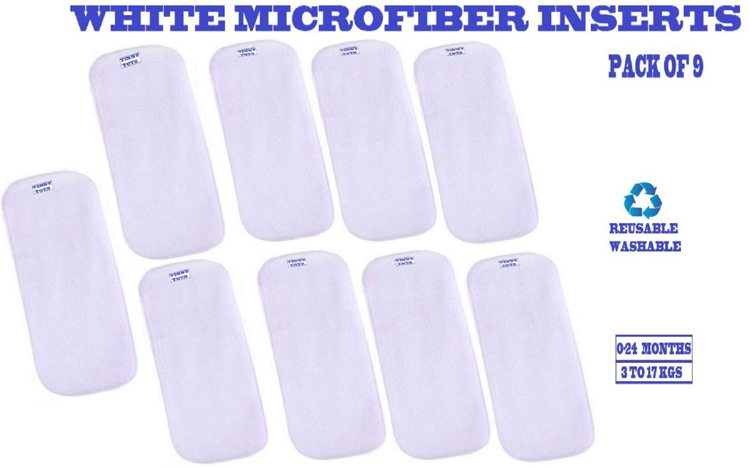 Image of TINNY TOTS Pack of 6 Pocket Button Style Baby Reusable Cloth Diaper Nappies (Without Inserts) Washable Quick-Dry Adjustable All-In-One Diapers Wetfree For New Borns /Toddlers /Infants /New Borns(B,P,Y,G,O) Pant Diapers - S - M (6 Pieces)