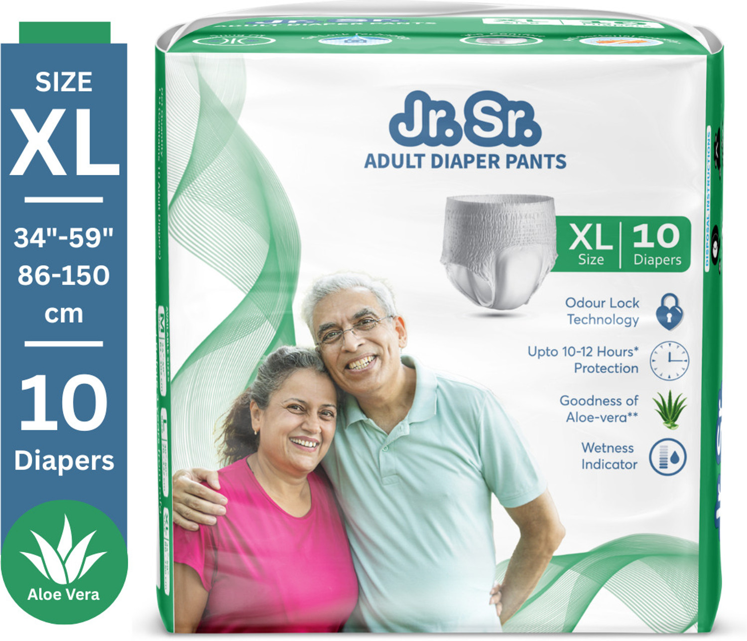 Image of Dr pedical Imported Adult Diaper for Women and Men, 24 Hours Protection, 80-120 Cm, 8 Pcs Adult Diapers - M