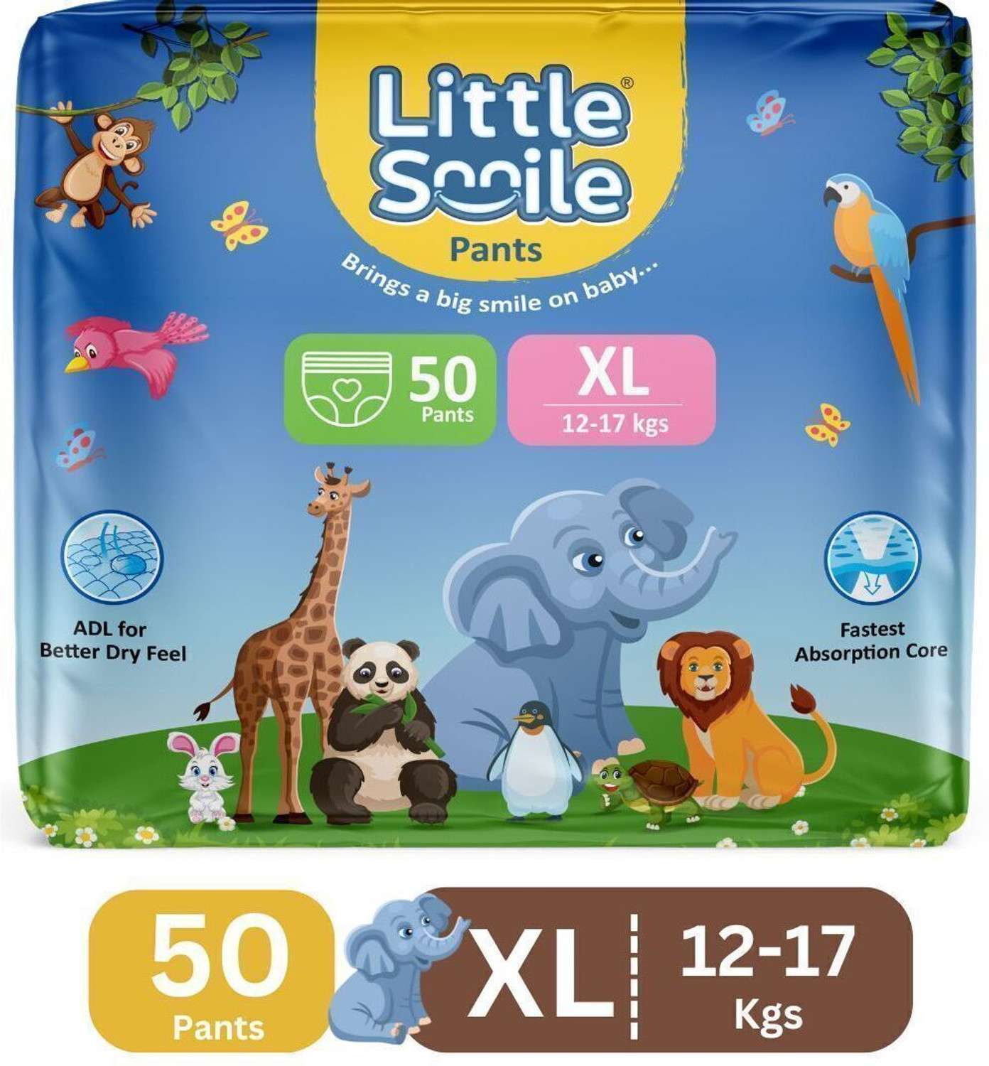 Little Smile Better Dry Feel Baby Diaper Pants - Extra Large - XL Price in India - Buy Littl...