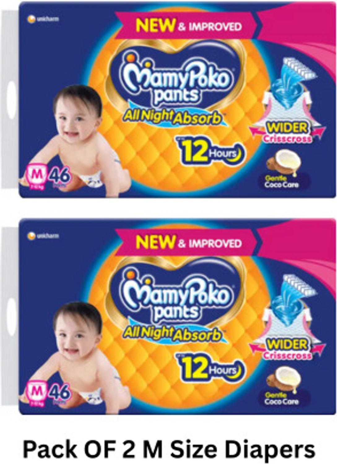 Image of Coo Coo Baby Pants Style Diaper Size Medium Pant Diapers - M (168 Pieces)
