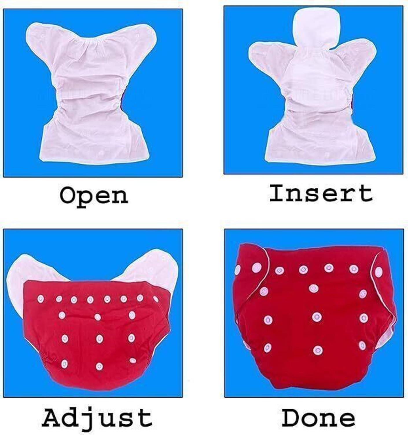 Image of ocean count Baby washable New cloth Diapers combo of 6 Nappies with Multi Layered Pant Diapers - New Born (6 Pieces)