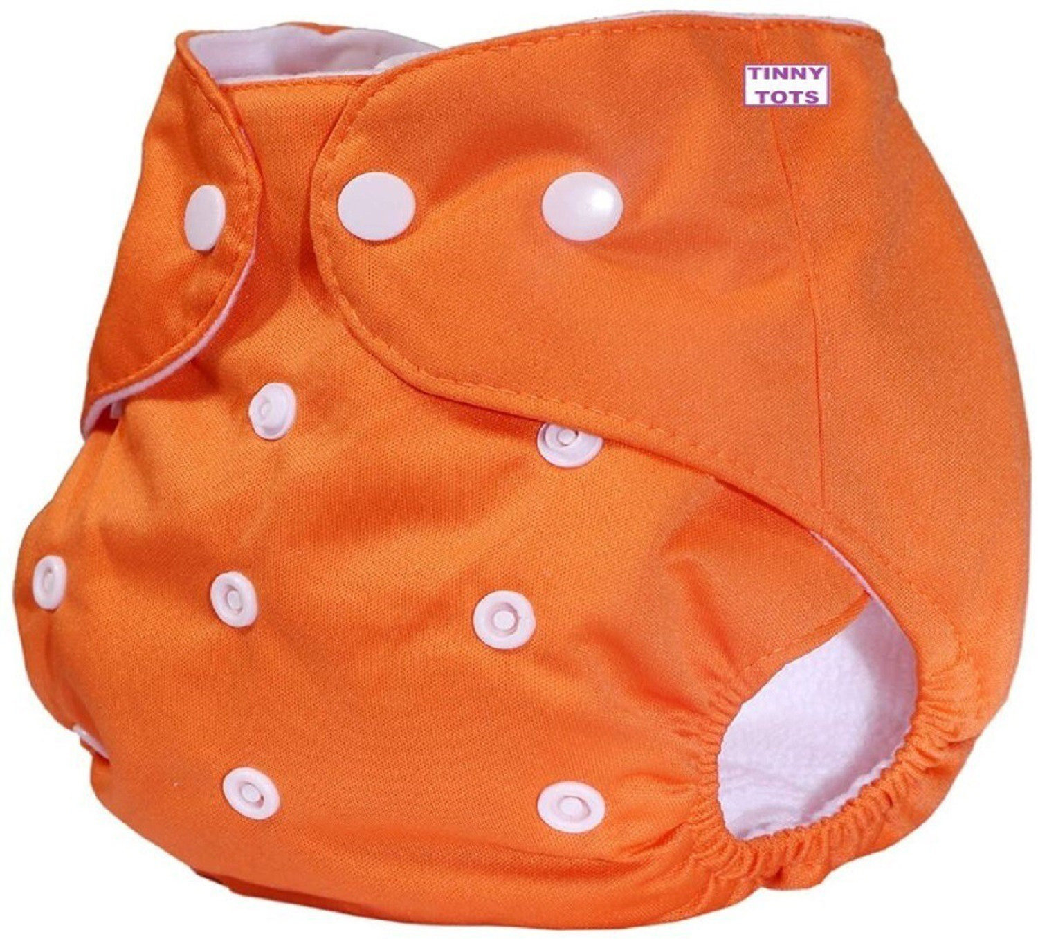 Image of TINNY TOTS Pack of 6 Pocket Button Style Baby Reusable Cloth Diaper Nappies (Without Inserts) Washable Quick-Dry Adjustable All-In-One Diapers Wetfree For New Borns /Toddlers /Infants /New Borns(B,P,Y,G,O) Pant Diapers - S - M (6 Pieces)