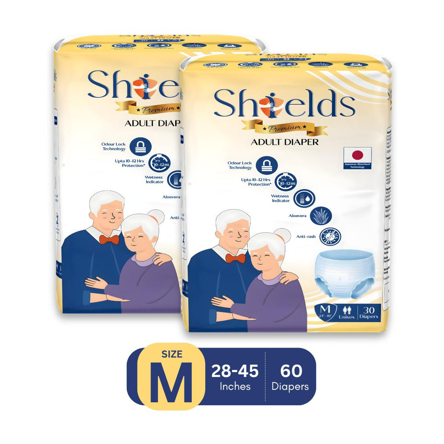 Loot: Shields Premium Pant Style Adult Diapers, Pack of 2 (60 Pieces) @ 943