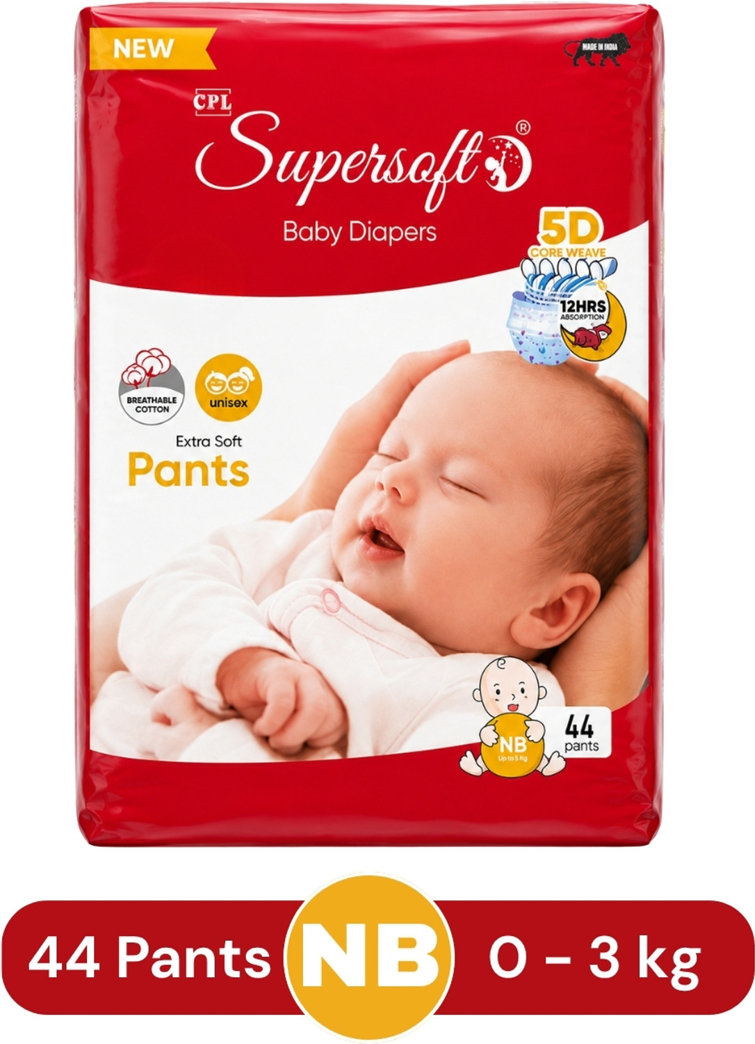 Image of KiddySoft Soft & Comfortable Baby Pant Diapers Tape Diapers - New Born (88 Pieces)