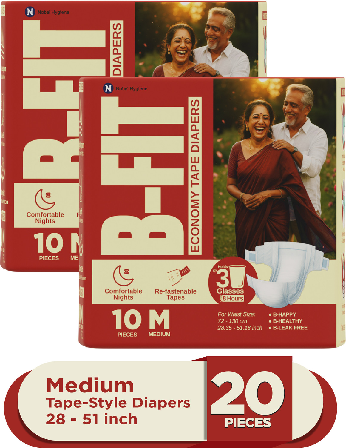 Image of B-FIT Adult Diapers Pant Adult Diapers - M (8 Pieces)