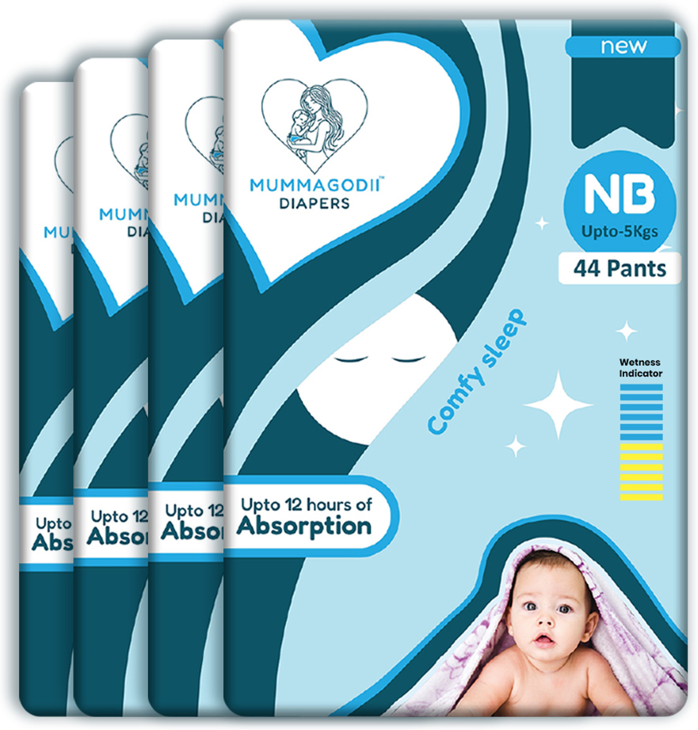 Image of KiddySoft Soft & Comfortable Baby Pant Diapers Tape Diapers - New Born (88 Pieces)