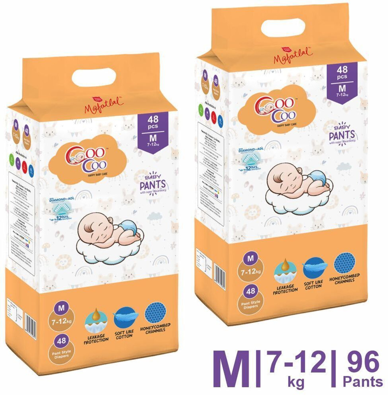 Image of Coo Coo Baby Pants Style Diaper Size Medium Pant Diapers - M (168 Pieces)