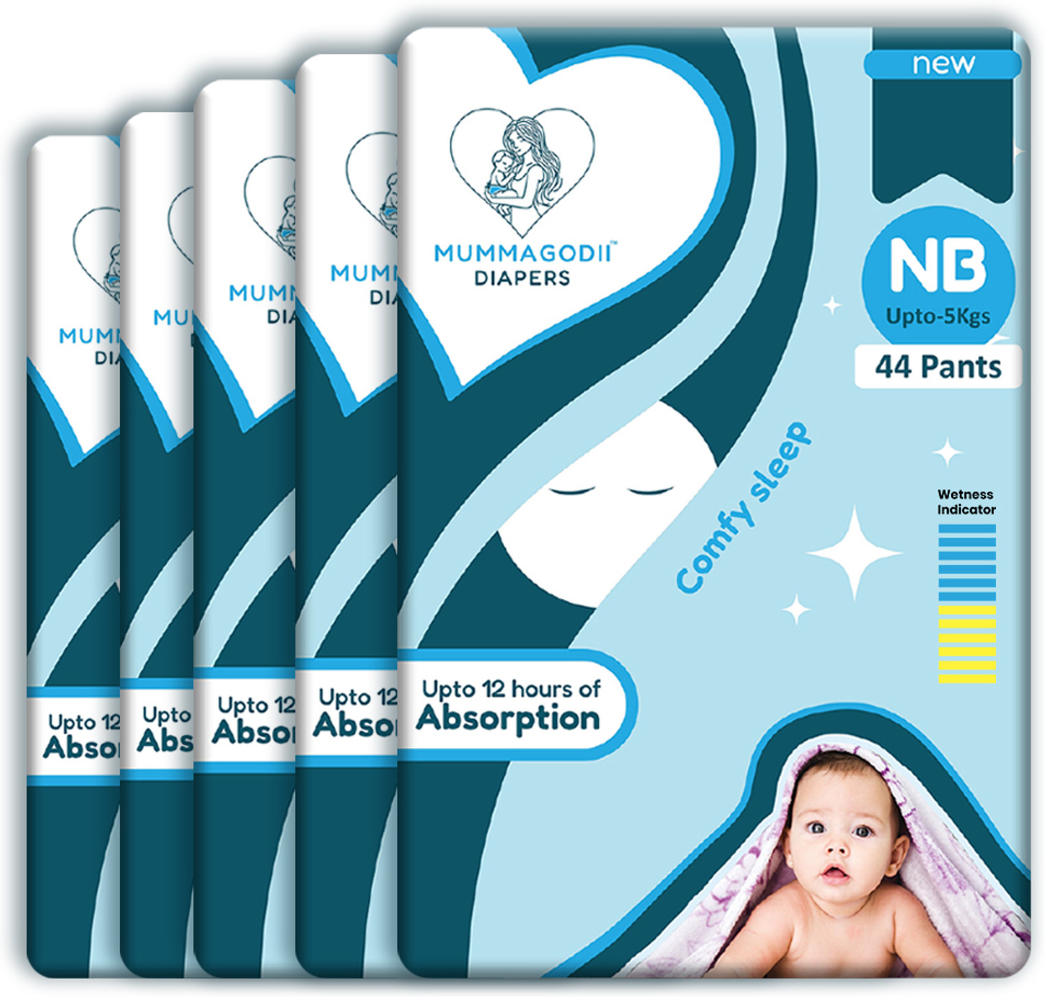 Image of KiddySoft Soft & Comfortable Baby Pant Diapers Tape Diapers - New Born (88 Pieces)