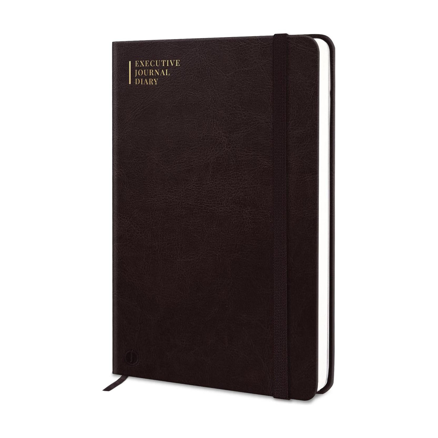 Jhingalala A5 Leather Notebook Diary, Ruled 192 Pages, Dark Brown - Image 1