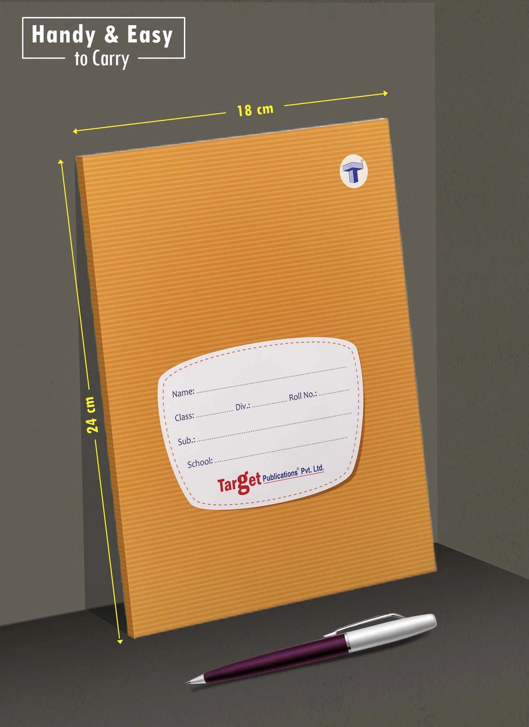 Image of Target Publications Small Notebooks Four Line (76 Ruled Pages) | Soft Brown Cover | 18 cm x 24 cm Approx | Red and Blue Line Writing Practice Books with Page Numbers | Pack of 12 Books | GSM 58 Regular Notebook Ruled Pages 912 Pages (Brown, Pack of 12)
