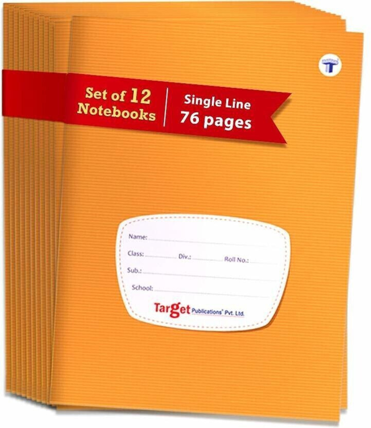 Image of JPPL Orange Notebook Cover Roll 14 Inch x 3 Meter Book Wrapping Sheet Regular Notebook Unruled 0 Pages (Orange, Pack of 8)