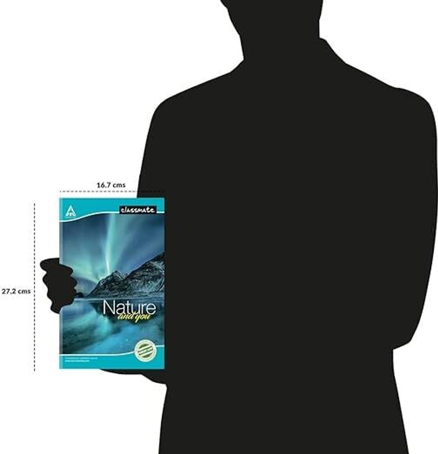 Image of Classmate Long Notebook | Premium Quality | Single Line (size 27.2*16.7cm) Regular Notebook Ruled 116 Pages (Multicolor, Pack of 4)