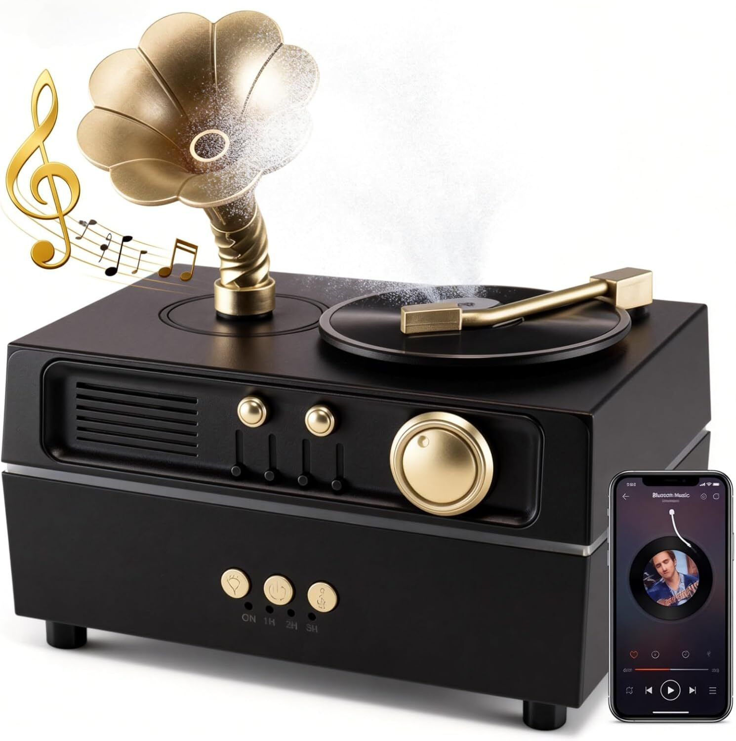 Inditradition Bluetooth Retro Gramophone Aroma Diffuser - Image 6