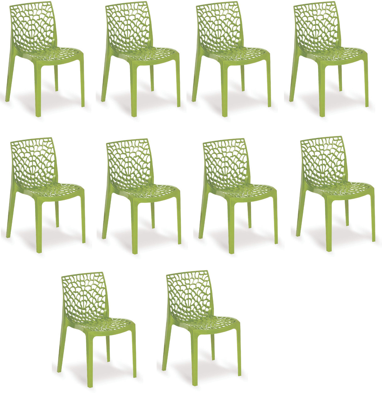 Image of SOMRAJ Plastic Web Chair Outdoor Indoor fully ventilated for home hotel Plastic Dining Chair (Set of 10, Finish Color - blue)