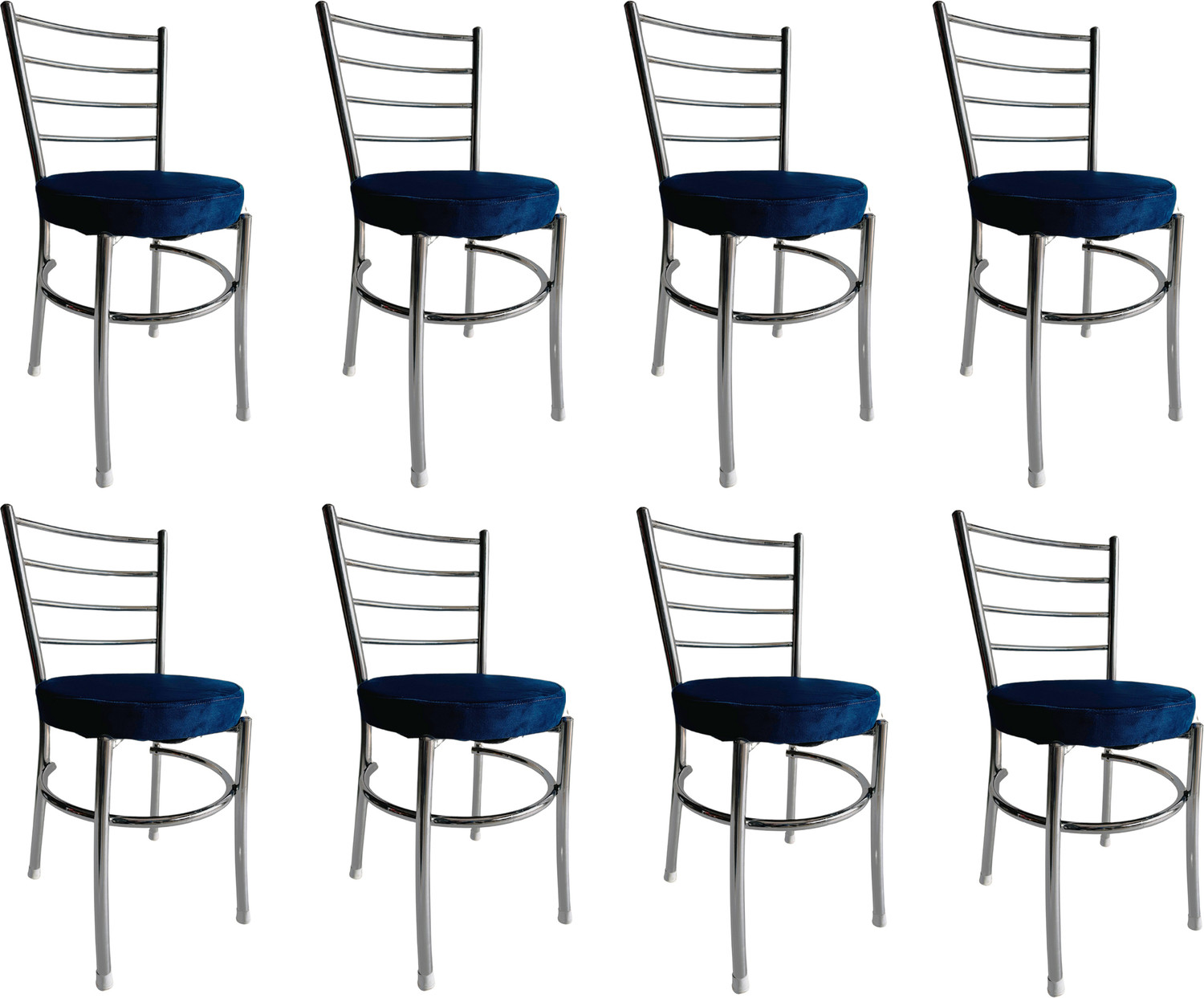 Image of NEW GOYAL FURNITURE Leatherette Dining Chair (Set of 8, Finish Color - BLUE)