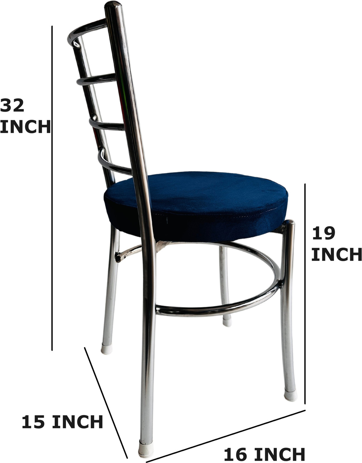 Image of NEW GOYAL FURNITURE Leatherette Dining Chair (Set of 8, Finish Color - BLUE)