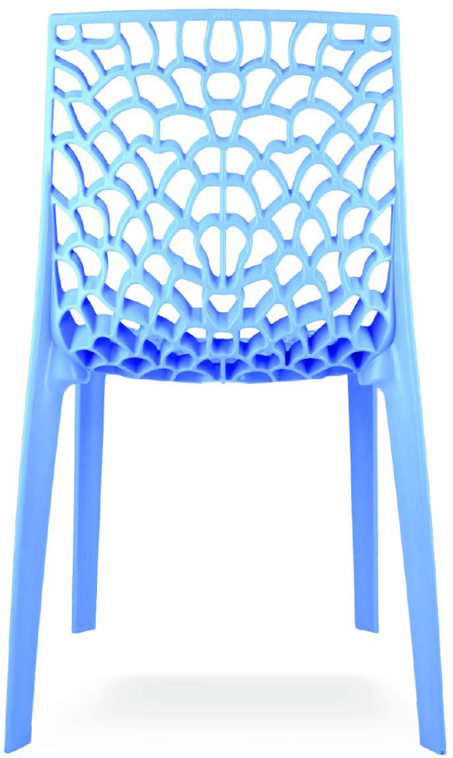 Image of SOMRAJ Plastic Web Chair Outdoor Indoor fully ventilated for home hotel Plastic Dining Chair (Set of 10, Finish Color - blue)