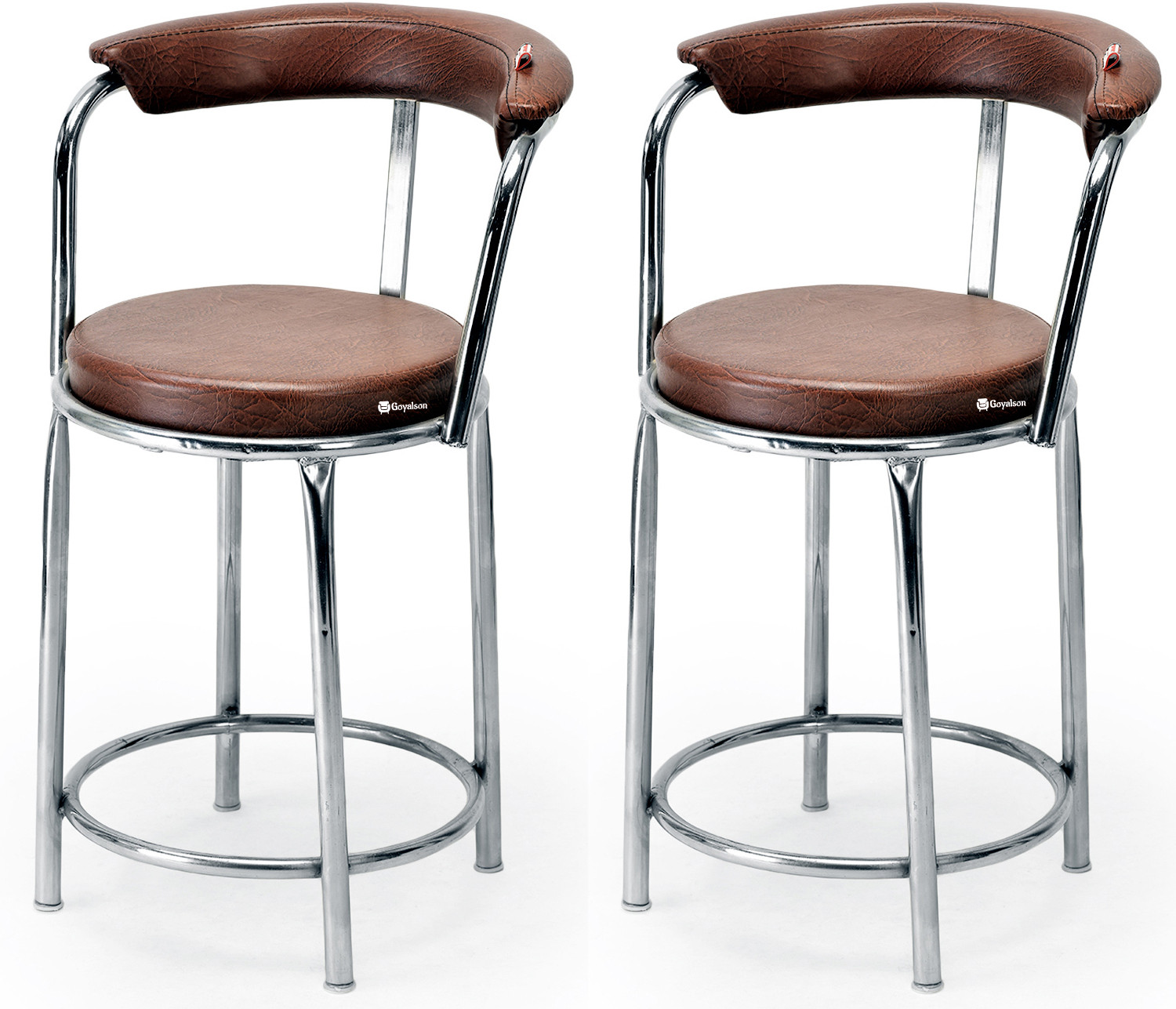 Image of Goyal Steel & Furniture Industries Modern Leatherette steel Dining Chair for Kitchen and Living Room Metal Dining Chair (Set of 3, Finish Color - red)