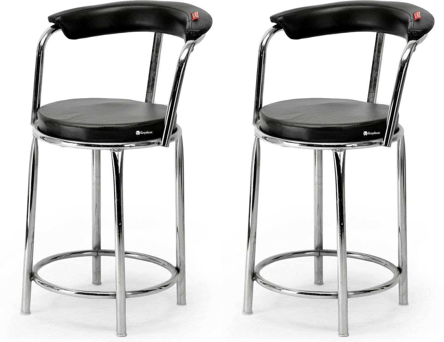 Image of Goyal Steel & Furniture Industries Modern Leatherette steel Dining Chair for Kitchen and Living Room Metal Dining Chair (Set of 2, Finish Color - red)