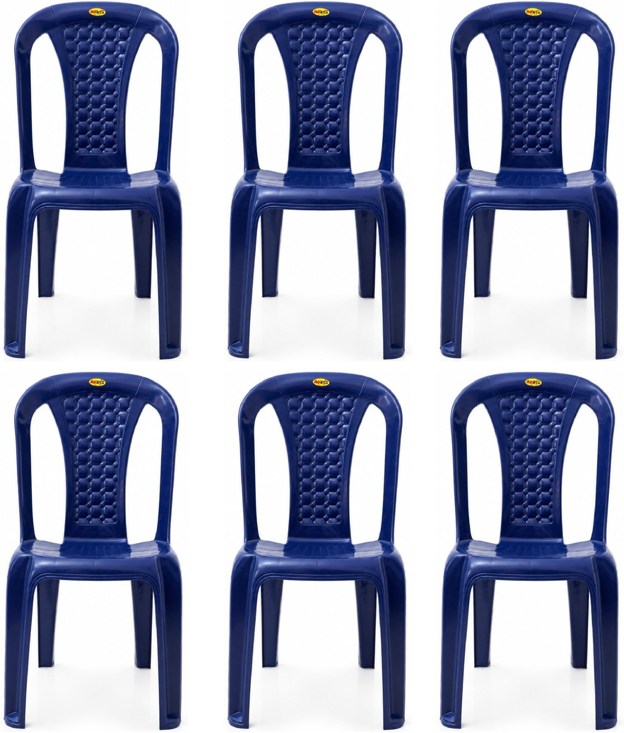 Image of RATISON Designer Web Chair Plastic Living Room Outdoor Indoor Jali chair for home study Plastic Dining Chair (Set of 9, Finish Color - RED)