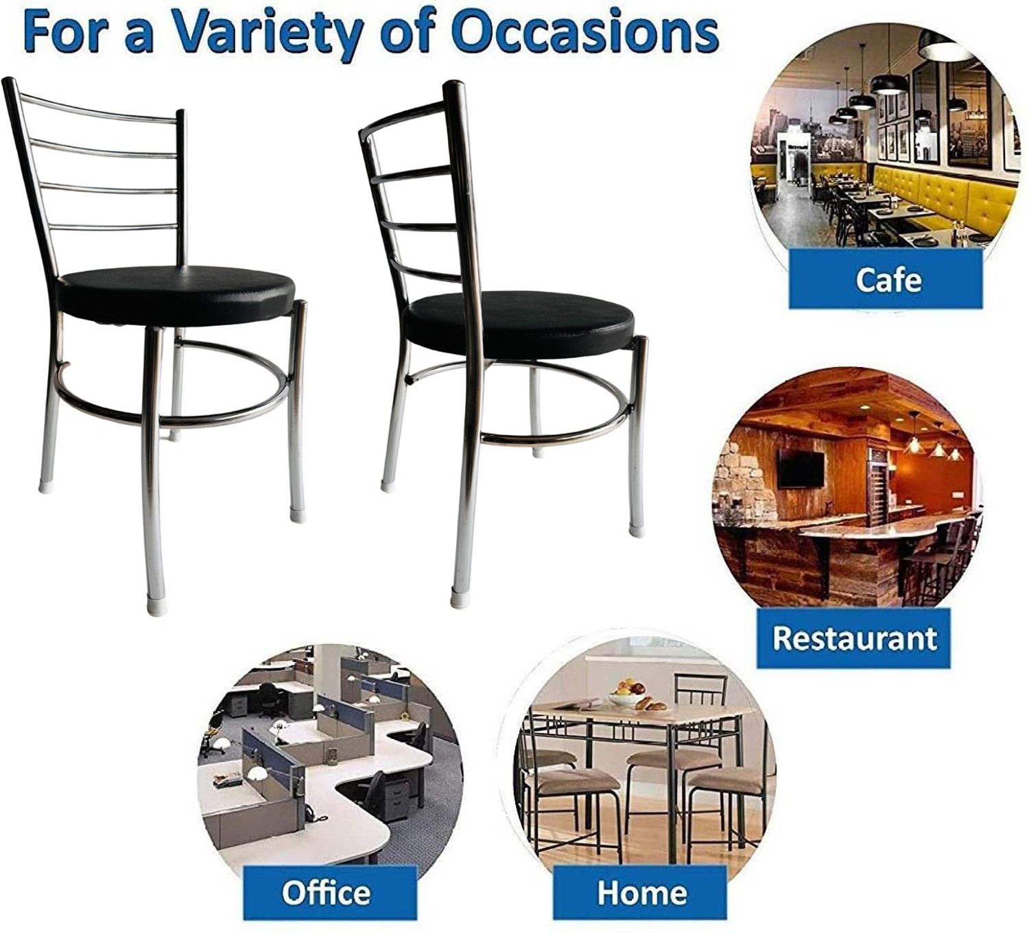 Image of Goyal Steel & Furniture Industries Modern Leatherette steel Dining Chair for Kitchen and Living Room Metal Dining Chair (Set of 2, Finish Color - red)