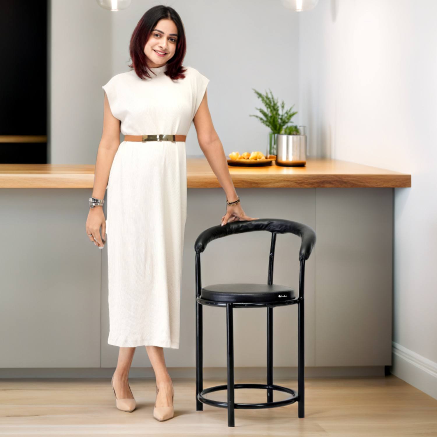 Image of Furnix NA Office Adjustable Arm Chair (Sliver, White, DIY(Do-It-Yourself))