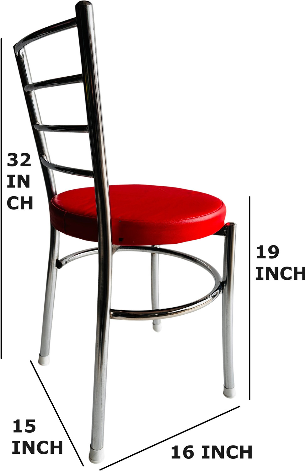 Image of Goyal Steel & Furniture Industries Modern Leatherette steel Dining Chair for Kitchen and Living Room Metal Dining Chair (Set of 2, Finish Color - red)