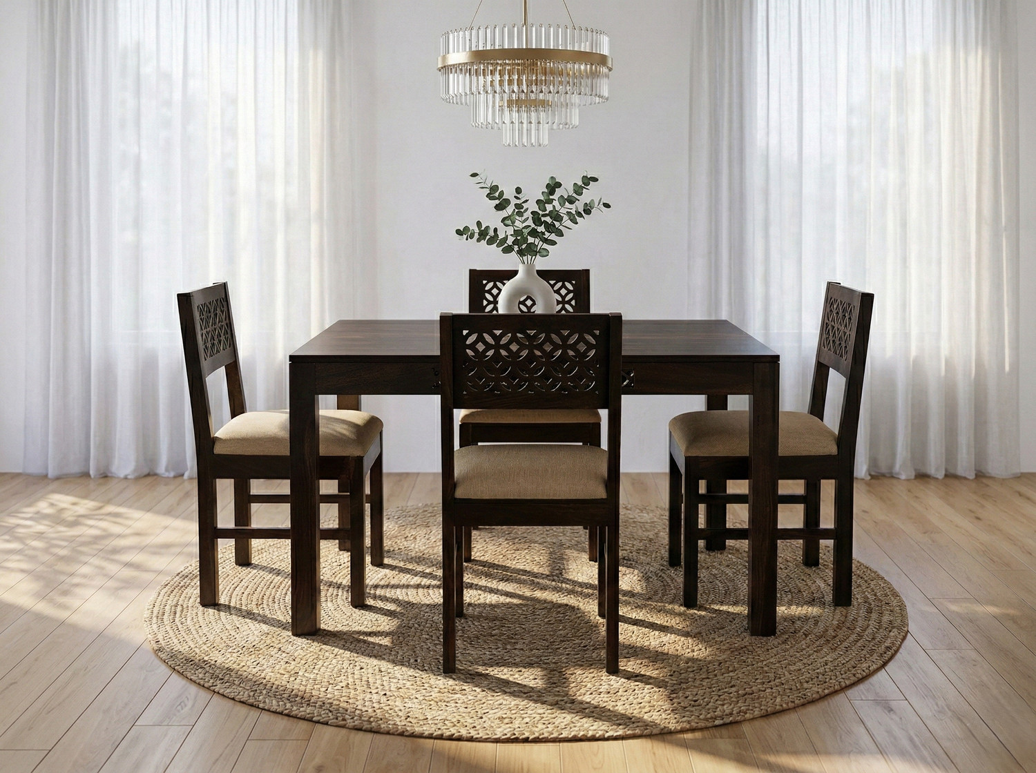 Deuba Premium Quality 4 Seater Dining Table Set For Living Room Solid Wood 4 Seater Dining Set Price in India - Buy Deuba Premium Quality 4 Seater Dining Table Set For Living Room Solid Wood 4 Seater Dining Set online at Flipkart.com