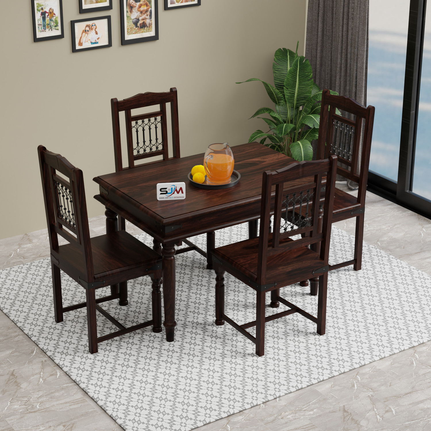 Shree Jeen Mata Enterprises Sheesham Wood 4 Seater Dining| Wooden Table Chair Set| Living Room Dining Set | Solid Wood 4 Seater Dining Set Price in India - Buy Shree Jeen Mata Enterprises Sheesham Wood 4 Seater Dining| Wooden Table Chair Set| Living Room Dining Set | Solid Wood 4 Seater Dining Set online at Flipkart.com