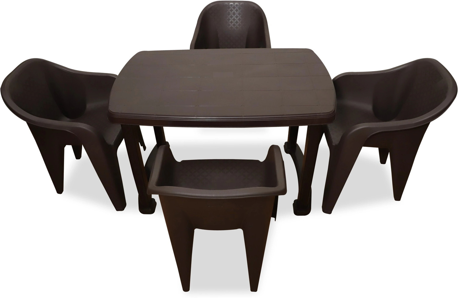 Image of furniba 4 Seater Dining Table Set for Home | dining set with chairs | Engineered Wood 4 Seater Dining Set (Finish Color -oak, DIY(Do-It-Yourself))