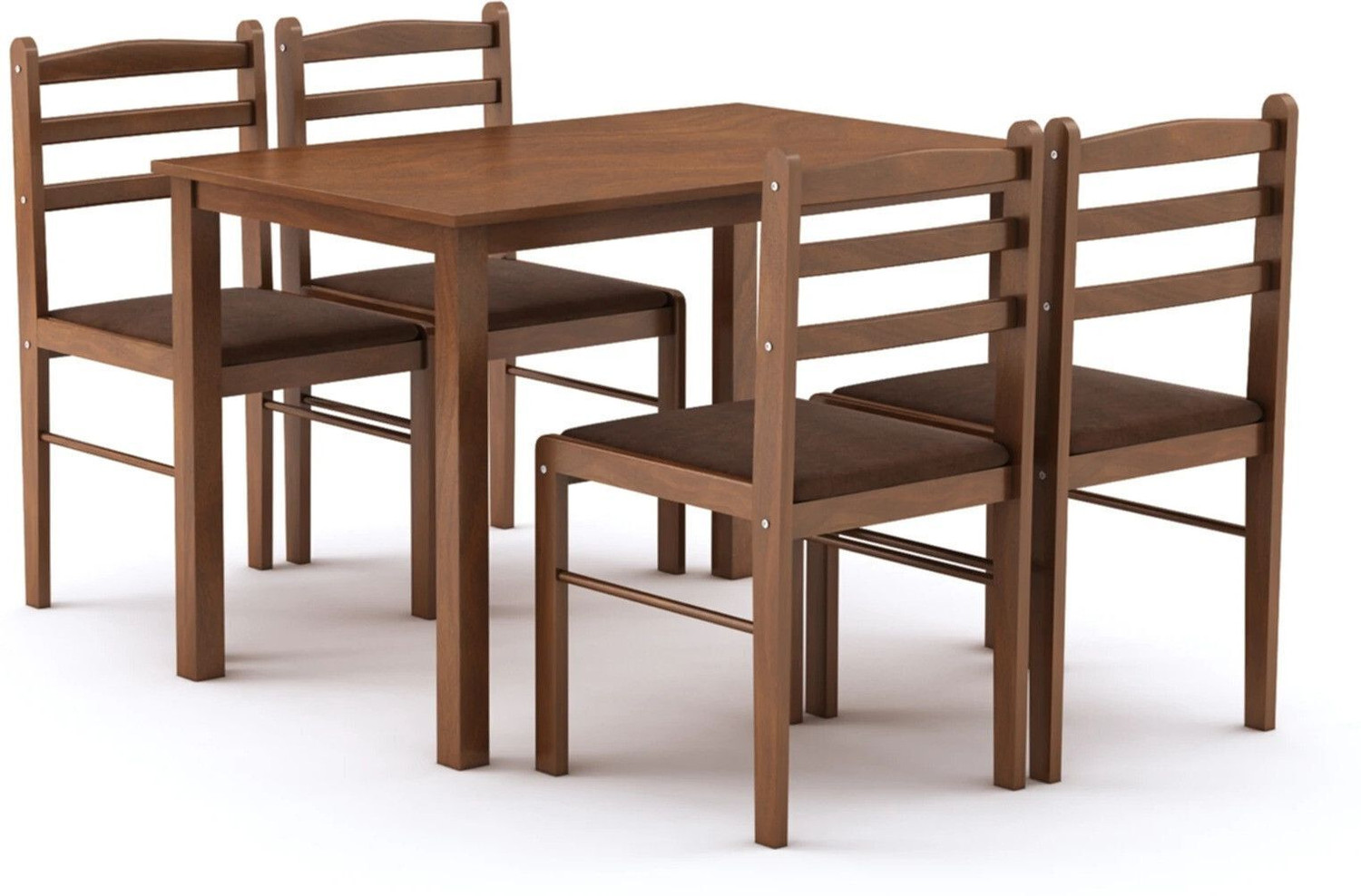 Image of Flipkart Perfect Homes Quattro Solid Wood 4 Seater Dining Set (Finish Color -Oak2, DIY(Do-It-Yourself))