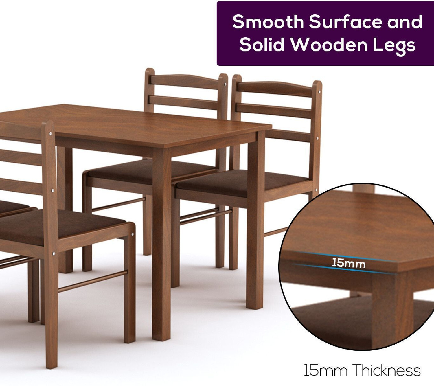 Image of Flipkart Perfect Homes Quattro Solid Wood 4 Seater Dining Set (Finish Color -Oak2, DIY(Do-It-Yourself))