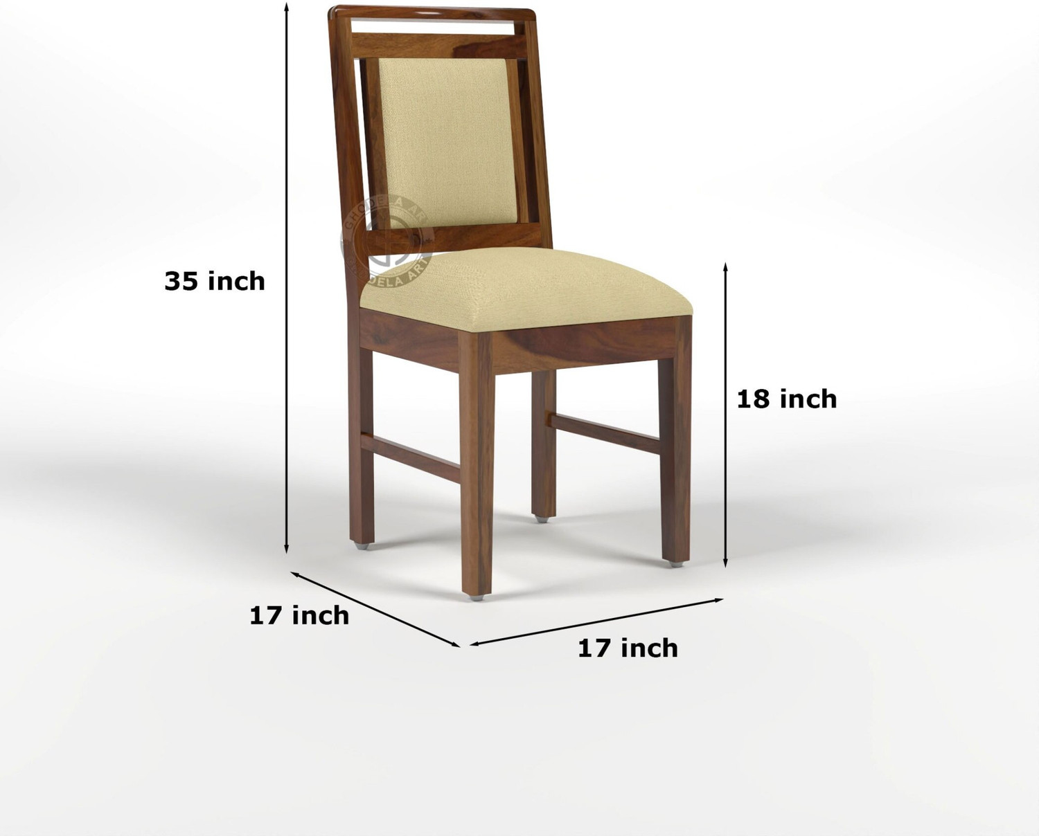 Image of Ghodela Furniture Solid Sheesham Wood 4 Seater Dining Table Set with 4 Chairs for Dining Room Solid Wood 4 Seater Dining Set (Finish Color -Honey Finish, DIY(Do-It-Yourself))