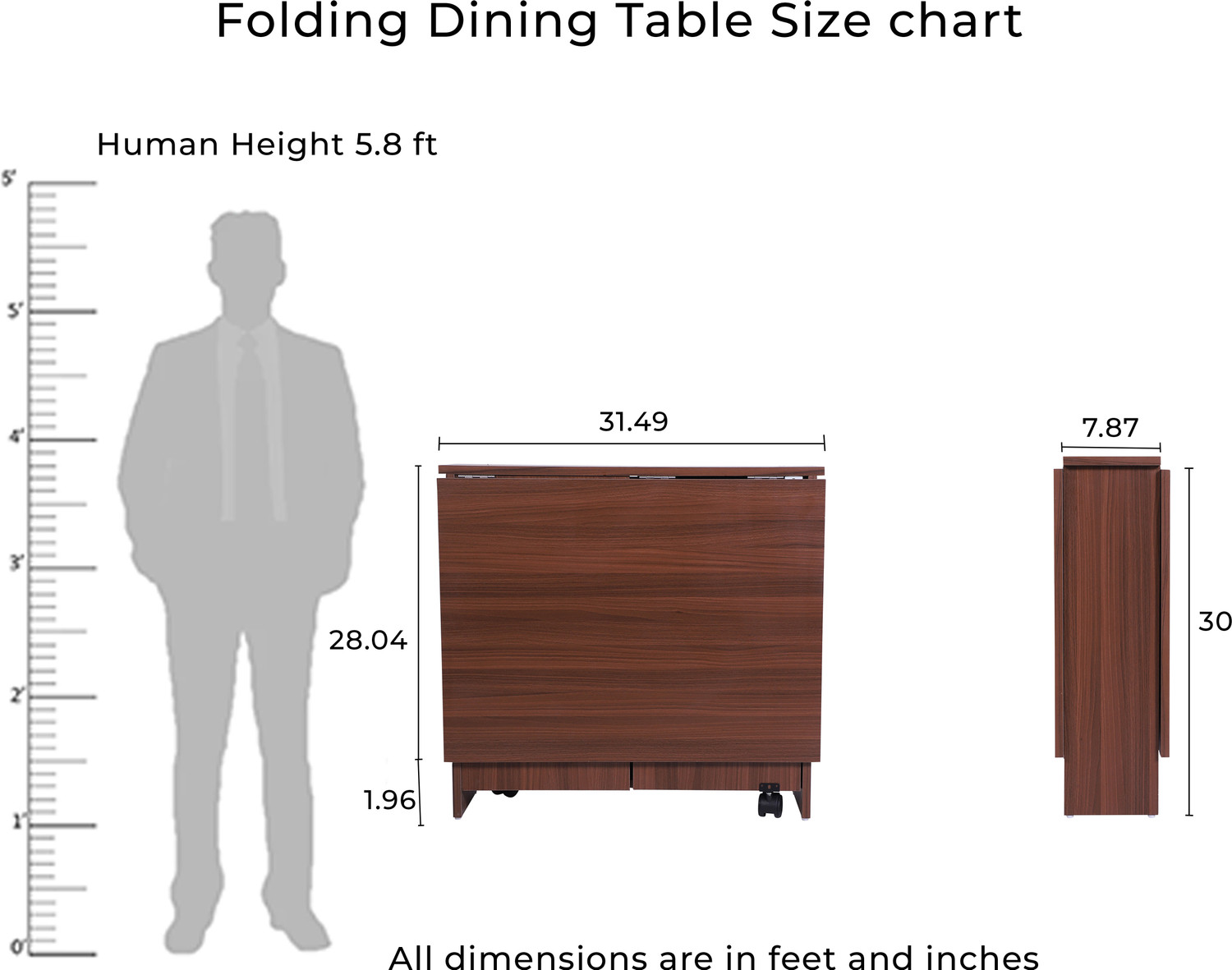 Image of FORKTAIL Space saving folding dining table with 2 tier Storage ( Without chairs) Engineered Wood 6 Seater Dining Table (Finish Color - MultiColor, DIY(Do-It-Yourself))