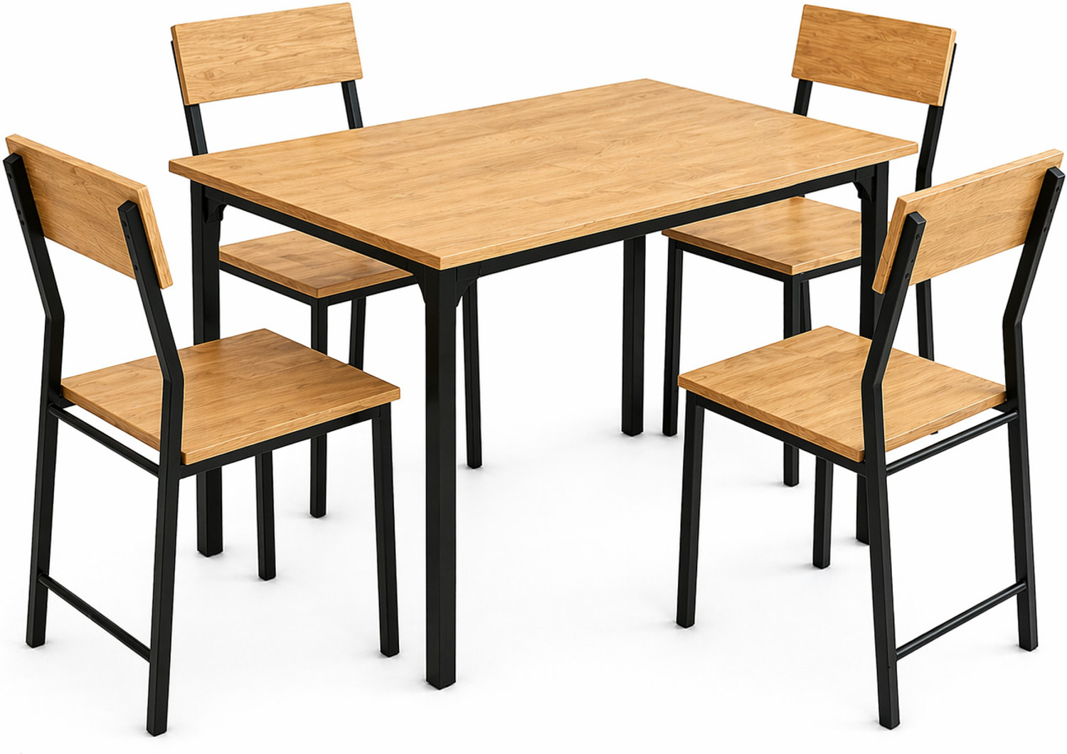 Image of furniba 4 Seater Dining Table Set for Home | dining set with chairs | Engineered Wood 4 Seater Dining Set (Finish Color -oak, DIY(Do-It-Yourself))