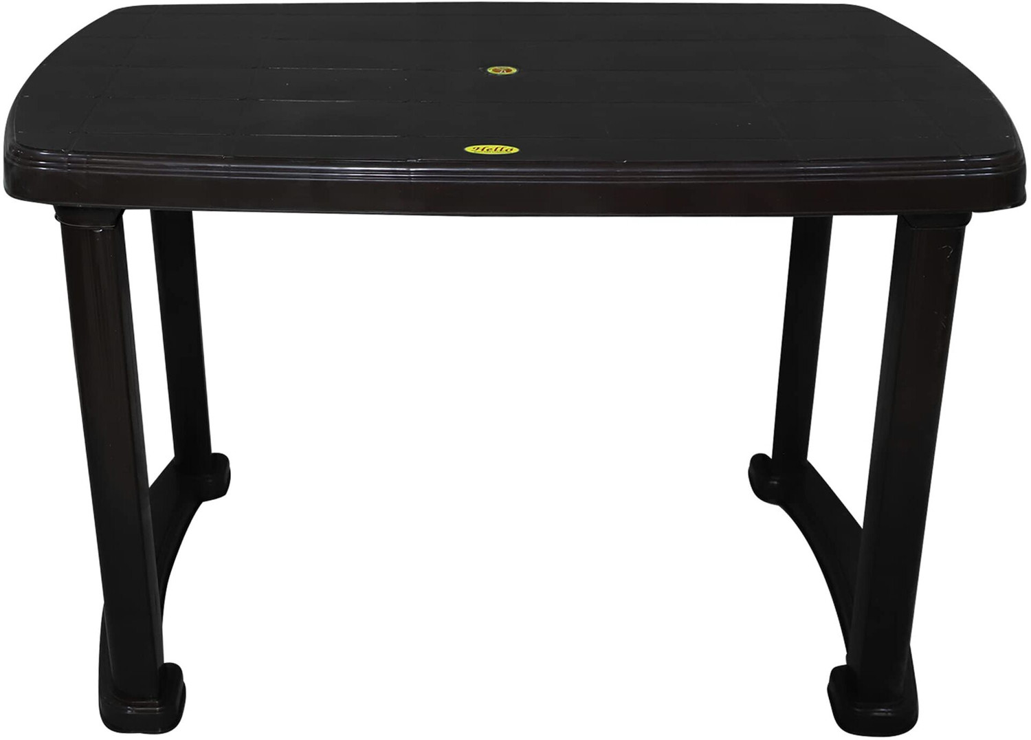Image of ARLAVYA Magna Model Sturdy Round Table for Home Garden Cafeteria Plastic 4 Seater Dining Table (Finish Color - Dark Brown, DIY(Do-It-Yourself))