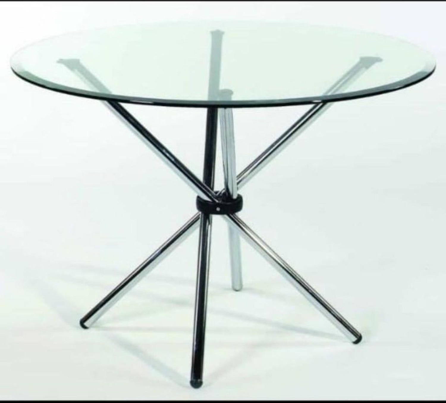 Image of suhana group Metal 4 Seater Dining Table (Finish Color - silver, Pre-assembled)