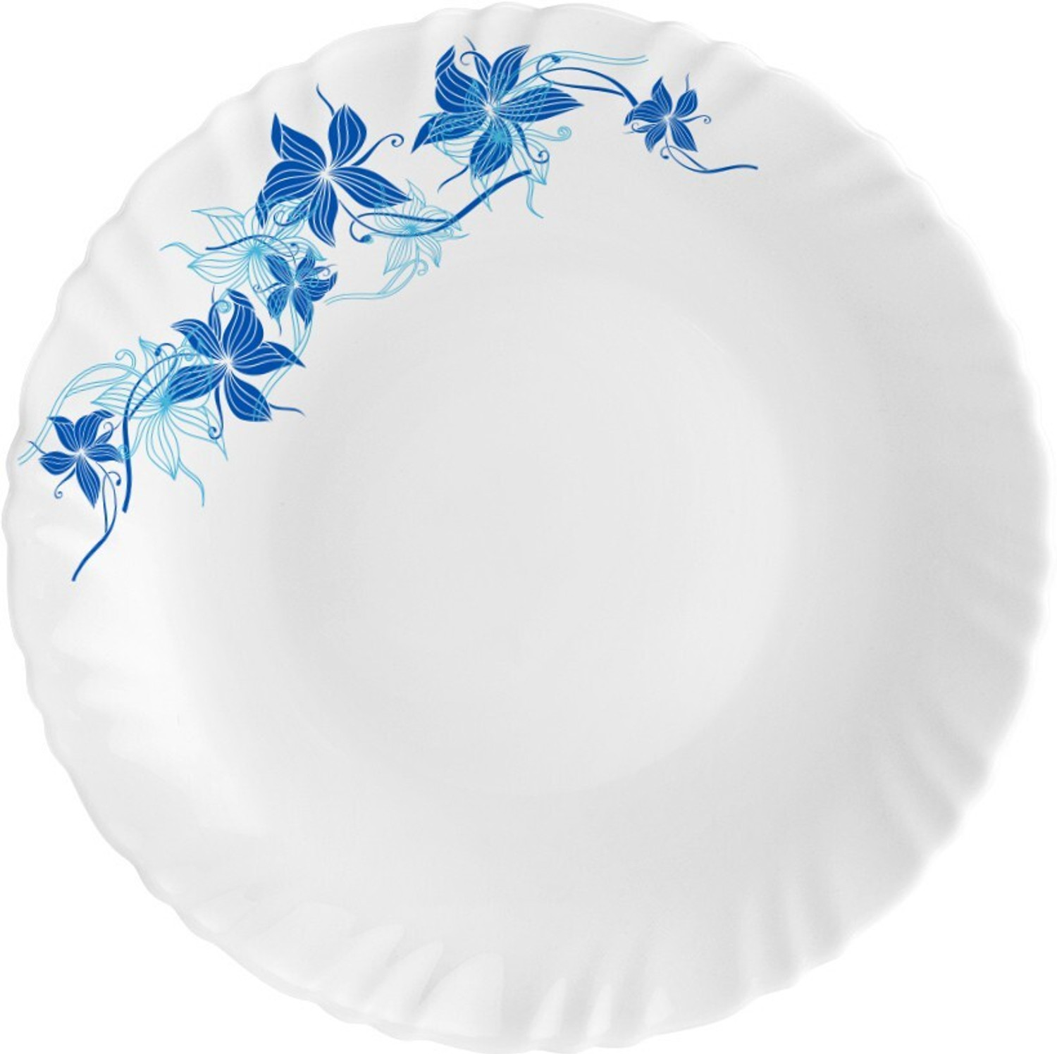 Image of cello Pack of 27 Opalware Dazzle Blue Swirl Crockery Set |Thermal resistant | Easy to Clean | Dinner Set (White, Microwave Safe)