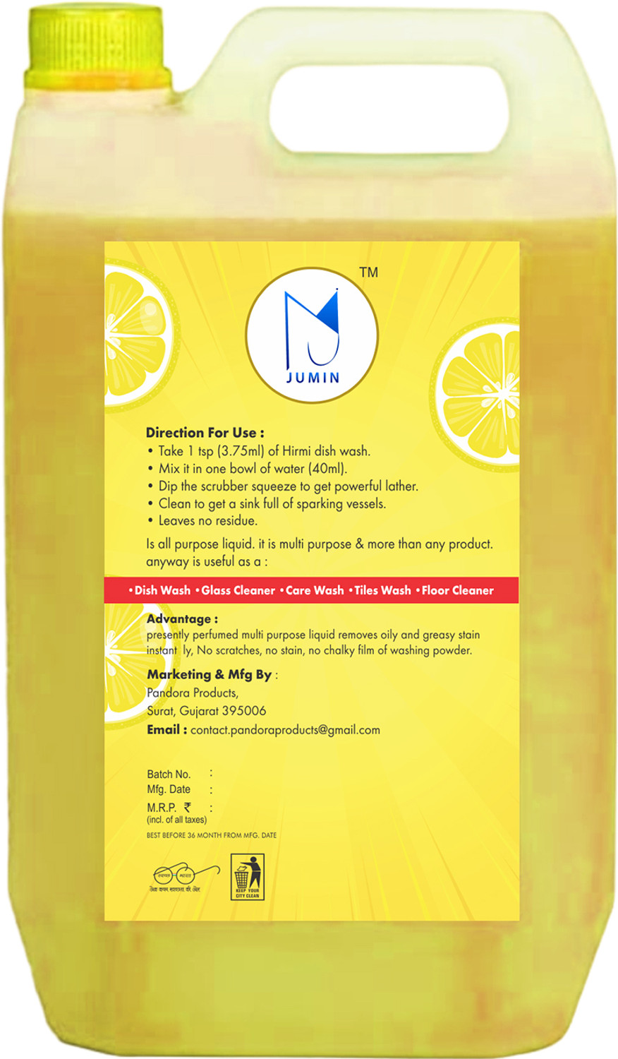 Image of Jumin Dishwash Combo 5L Yellow+5L Green Liquid, Kitchen Utensil Cleaner 10L Dish Cleaning Gel (Lemon, 2 x 5 L)