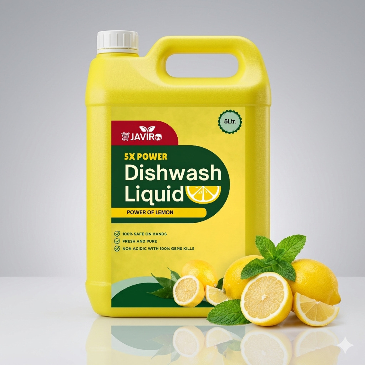 Image of Jumin Dishwash Combo 5L Yellow+5L Green Liquid, Kitchen Utensil Cleaner 10L Dish Cleaning Gel (Lemon, 2 x 5 L)