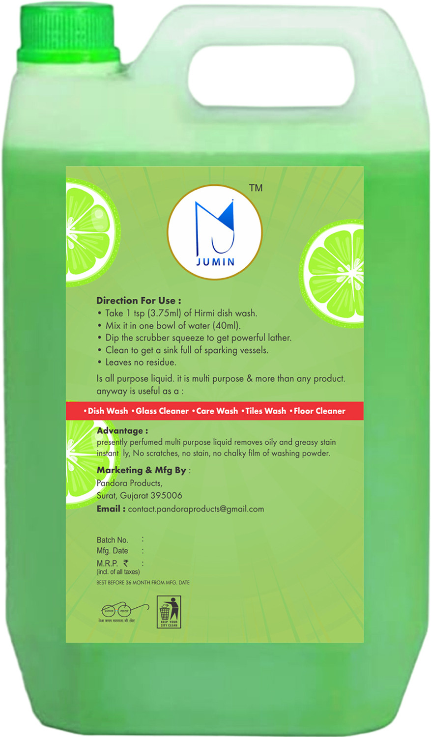 Image of Jumin Dishwash Combo 5L Yellow+5L Green Liquid, Kitchen Utensil Cleaner 10L Dish Cleaning Gel (Lemon, 2 x 5 L)