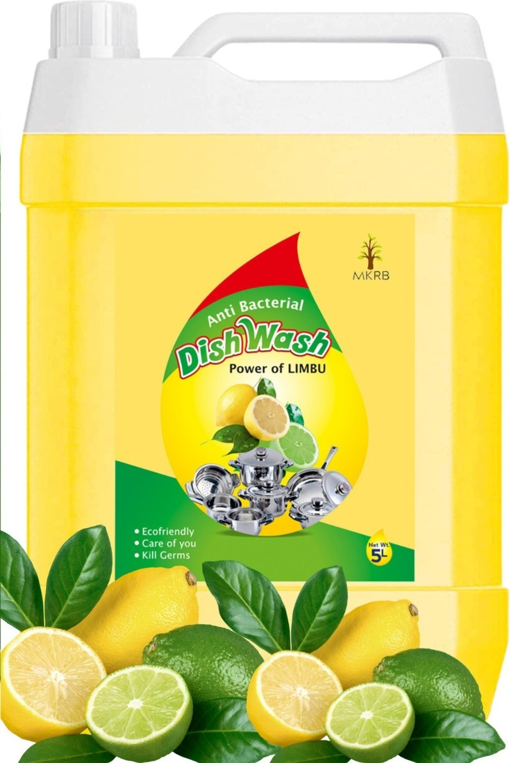 Image of Mistriel Dish Wash Liquid 5L | 5X More Effective Grease Cleaner |Suitable for Kitchenware Dish Cleaning Gel (LEMON, 5 L)