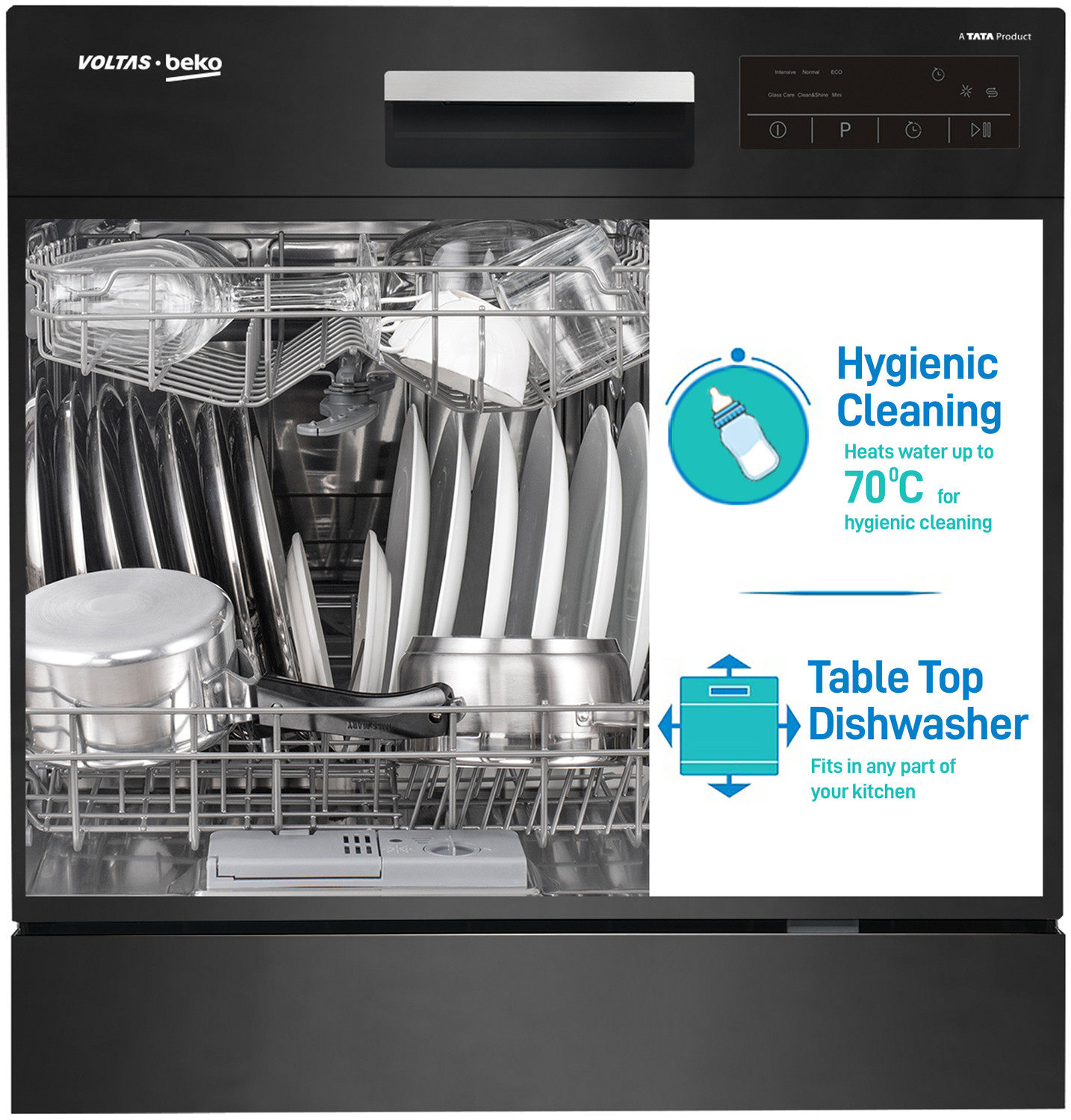 Image of Voltas Beko DF14S2 Free Standing 14 Place Settings Dishwasher