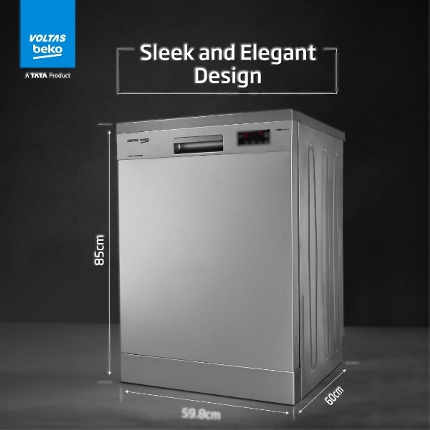Image of Voltas Beko DF14S2 Free Standing 14 Place Settings Dishwasher