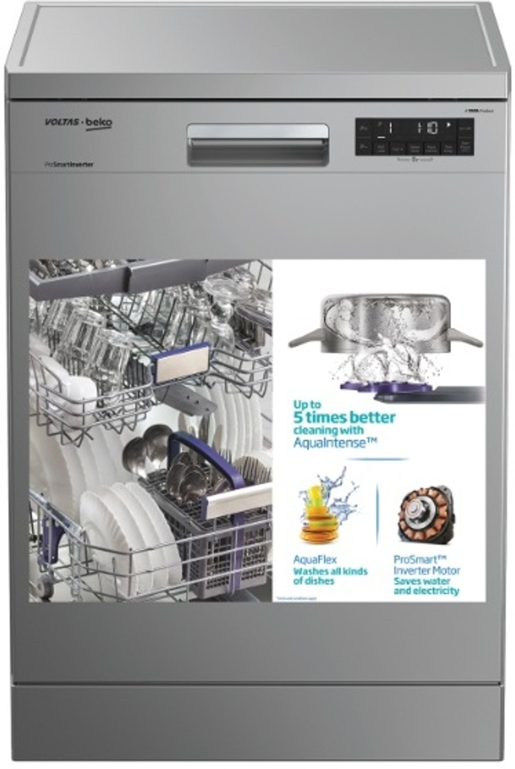 Image of Voltas Beko DF14S2 Free Standing 14 Place Settings Dishwasher