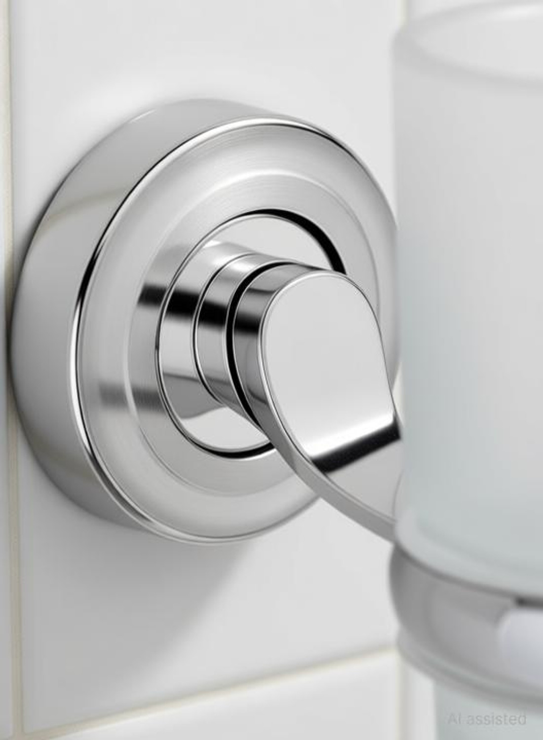 Image of QUXOZO Aluminium, Glass, Stainless Steel Toothbrush Holder (Silver, Wall Mount)