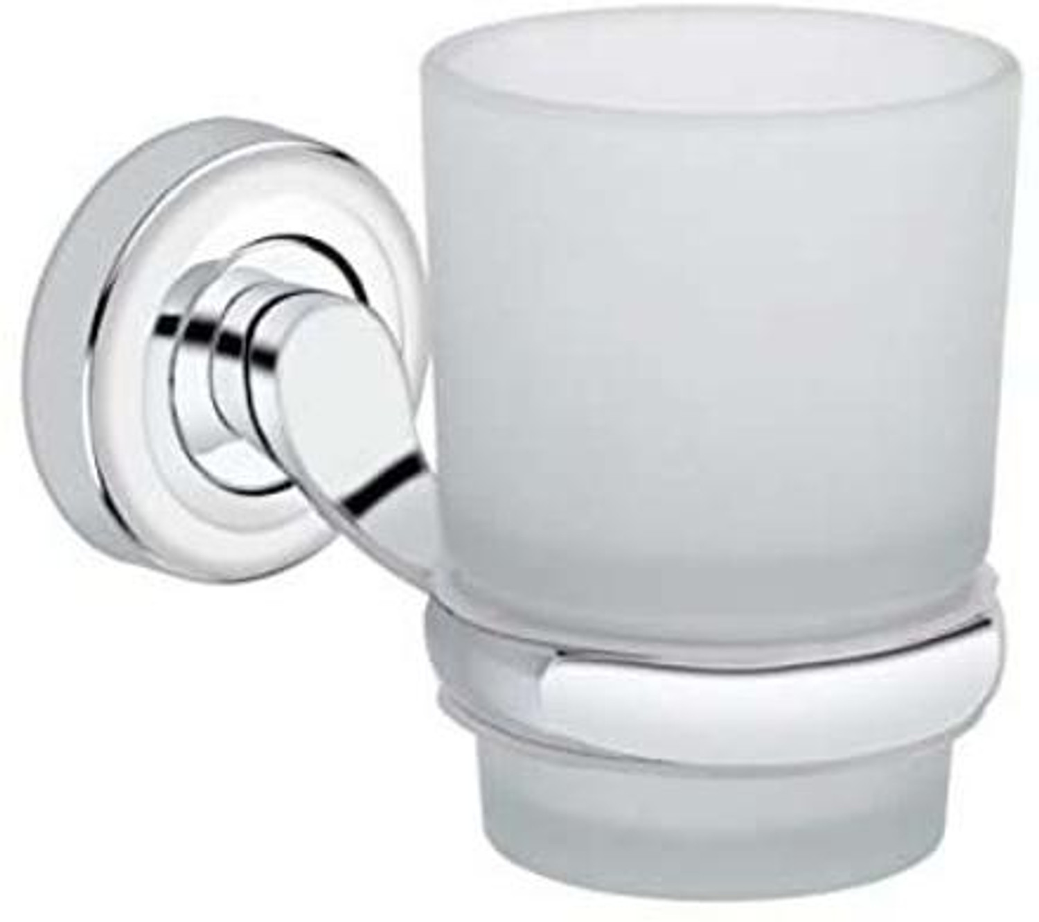 Image of QUXOZO Aluminium, Glass, Stainless Steel Toothbrush Holder (Silver, Wall Mount)